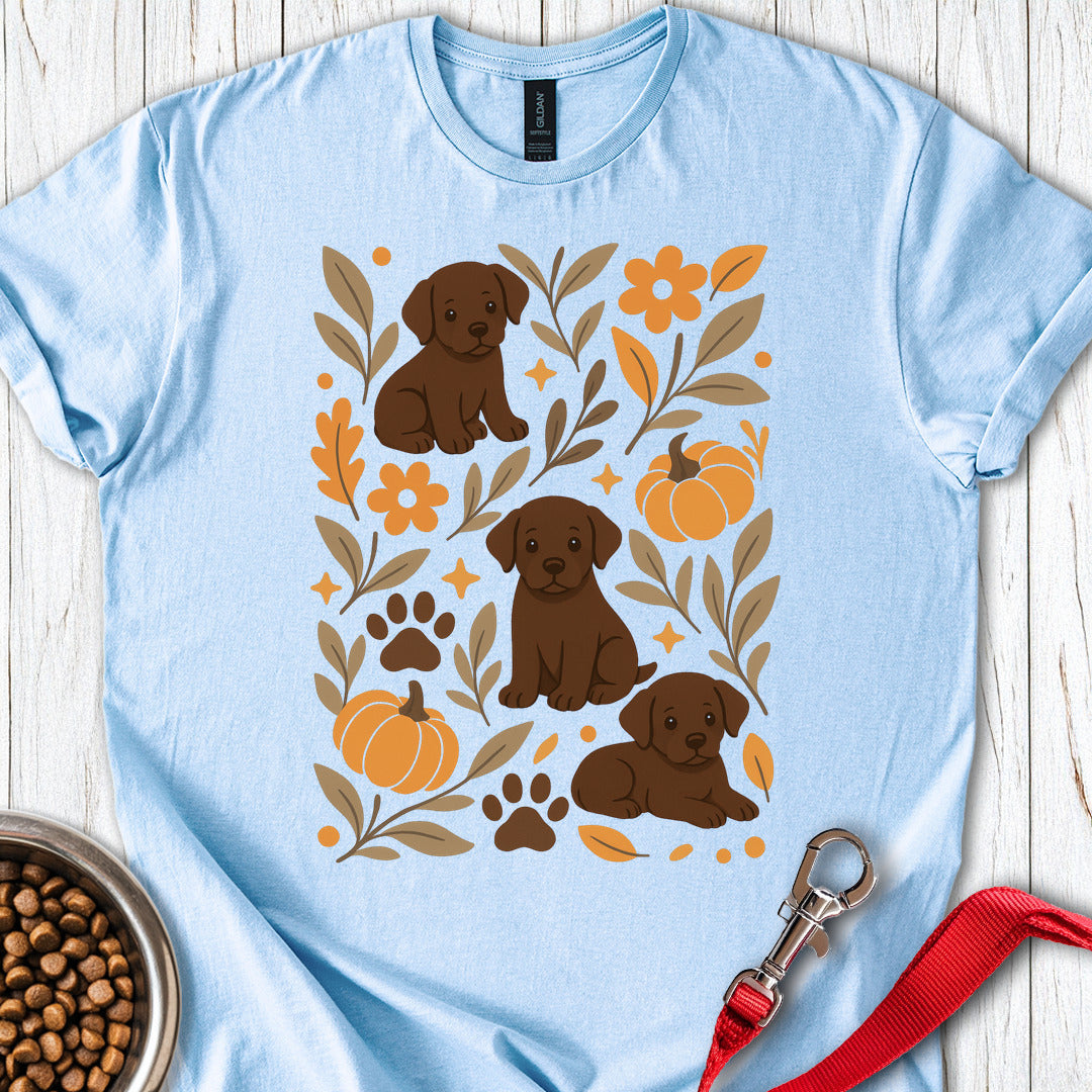 Chocolate Lab Boho Fall Light Blue