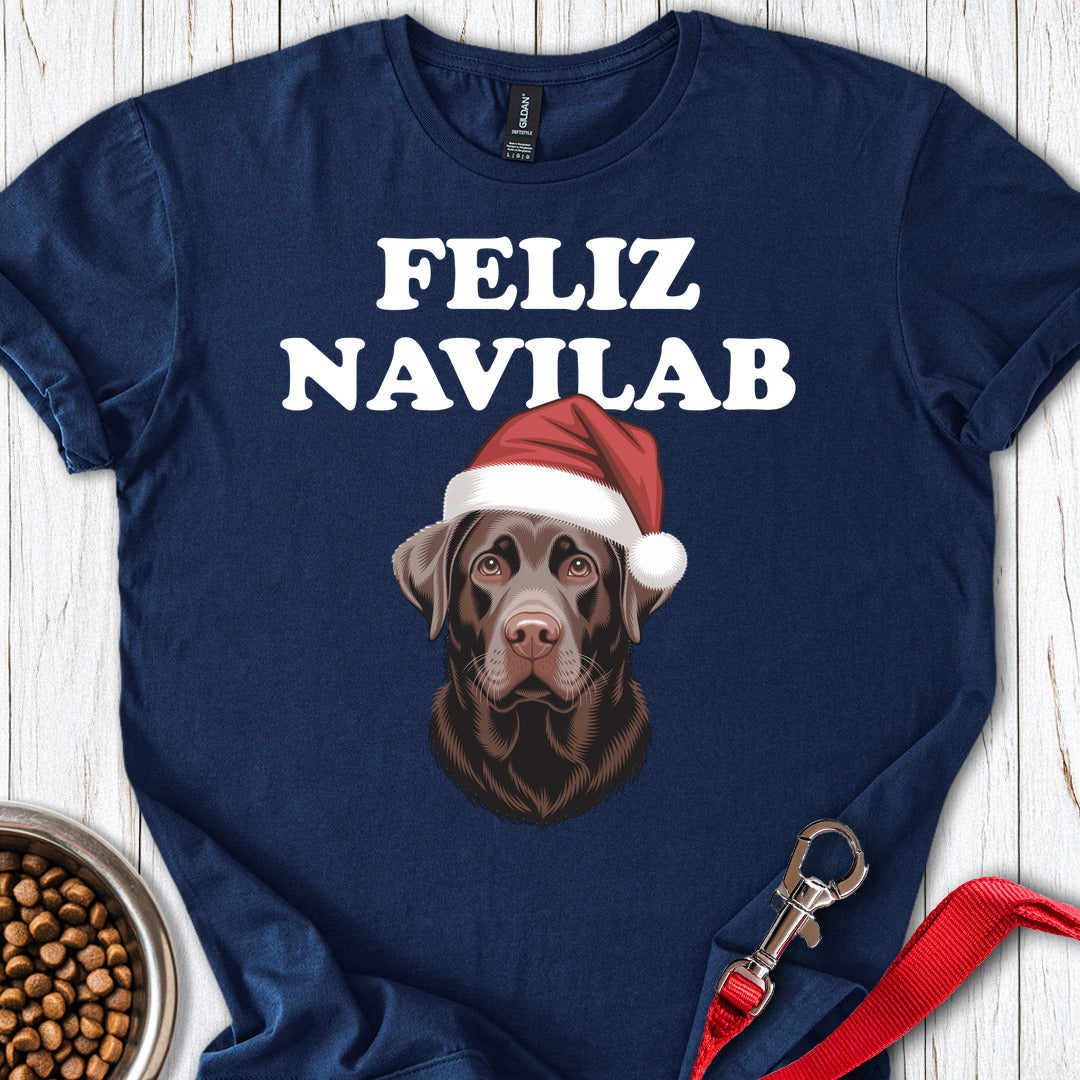 Chocolate Lab Funny Christmas Navy