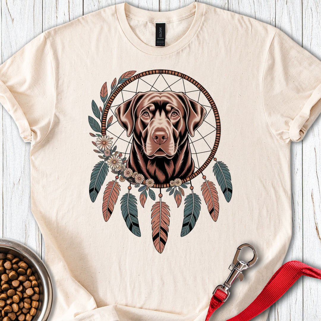 Chocolate Labrador Boho Dream Catcher Natural