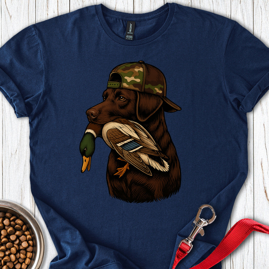 Chocolate Labrador Hunting Navy