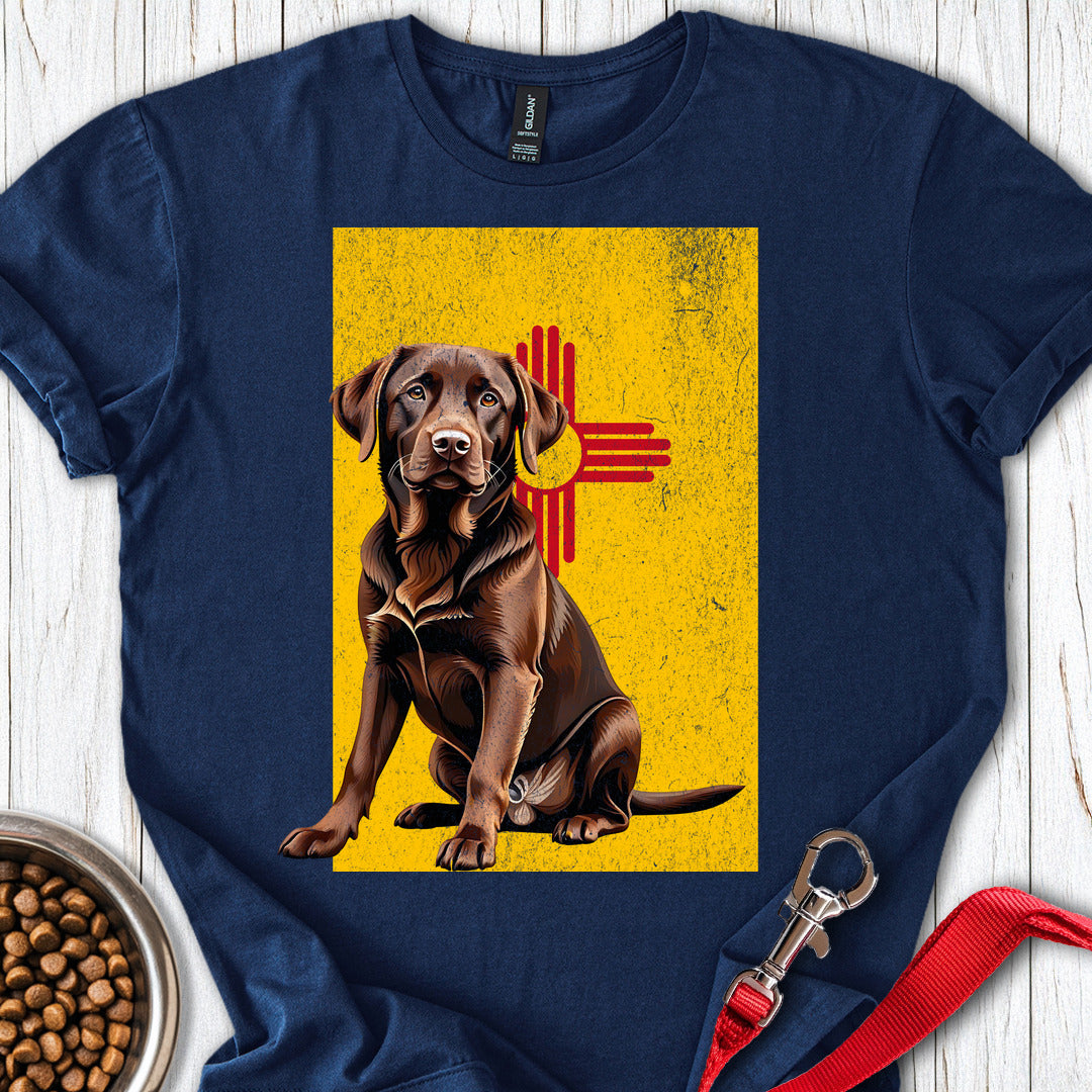 Chocolate Labrador New Mexico Flag Navy