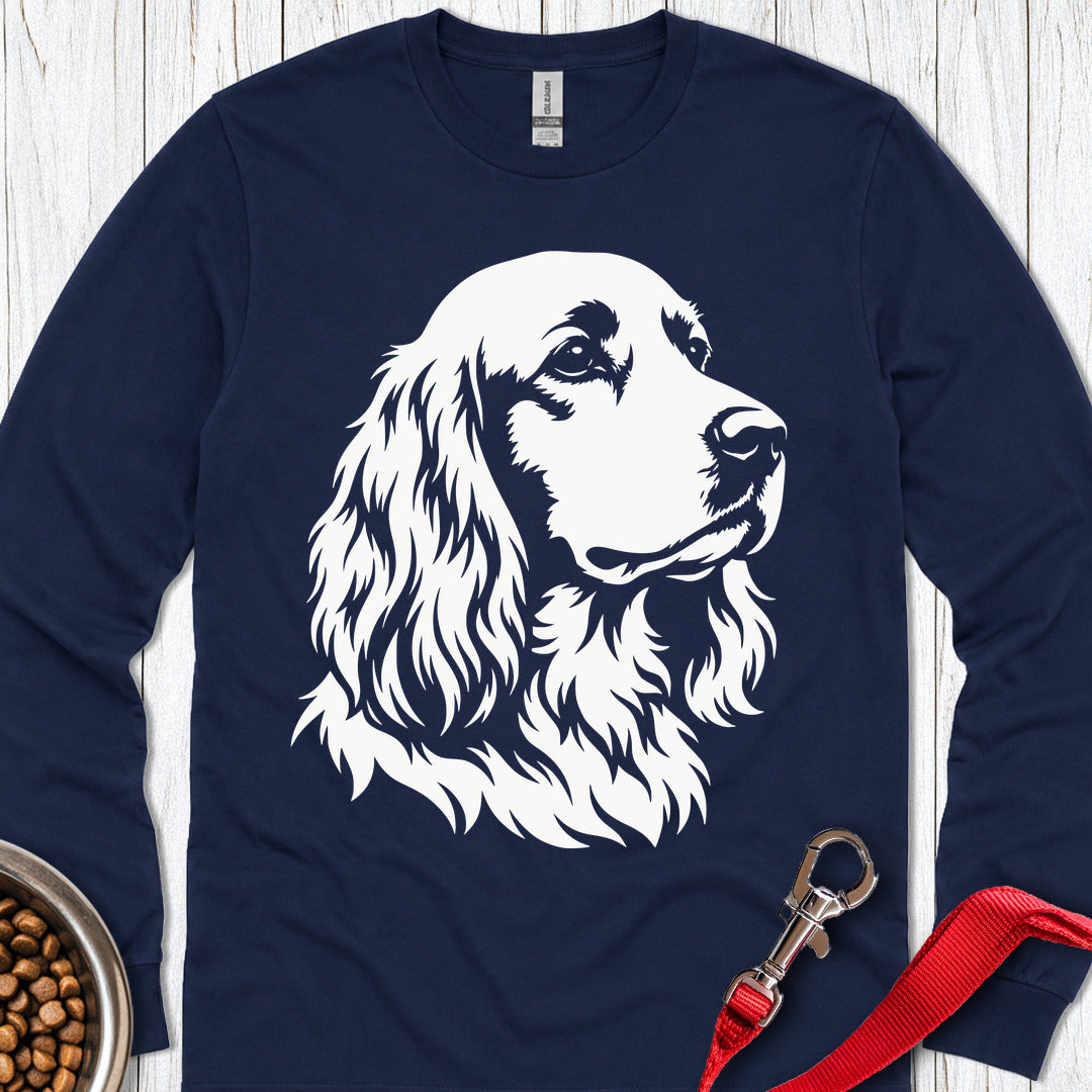 Cocker Spaniel Graphic Long Sleeve — Navy