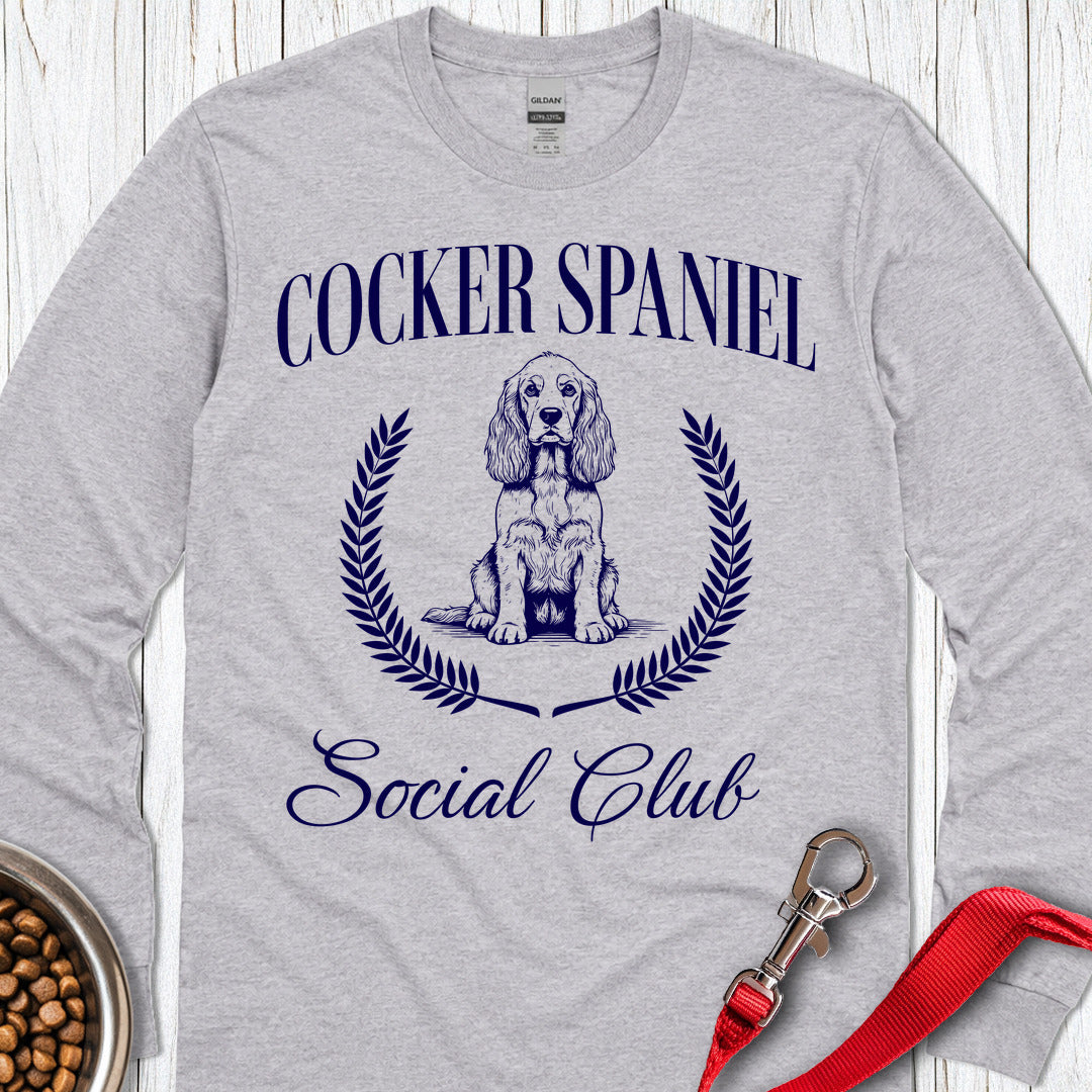 Cocker Spaniel Social Club Long Sleeve β Sport Grey