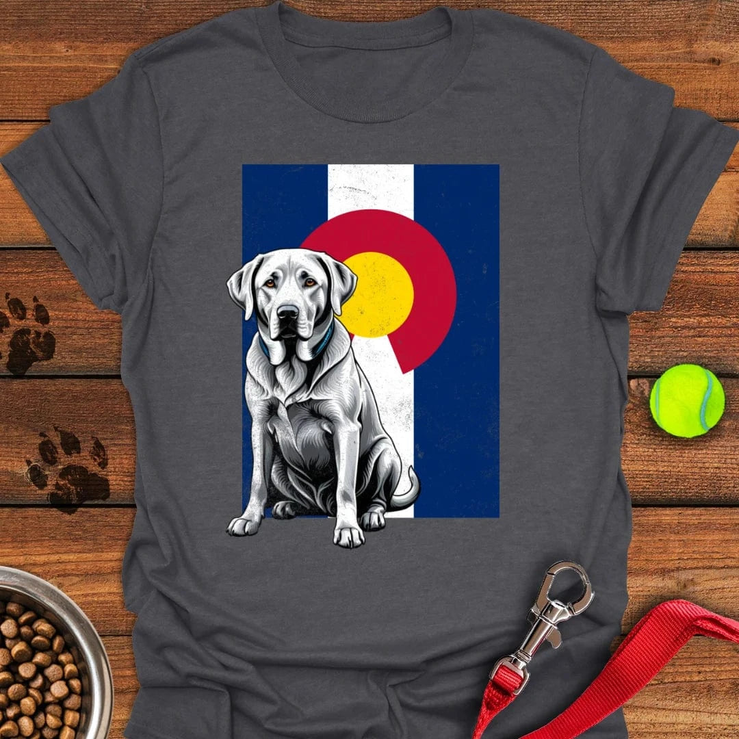 Silver Labrador Colorado Flag T-Shirt Dark Heather