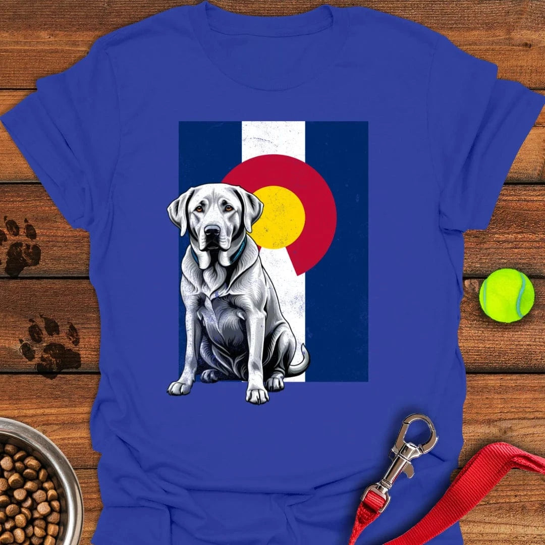 Silver Labrador Colorado Flag T-Shirt Royal