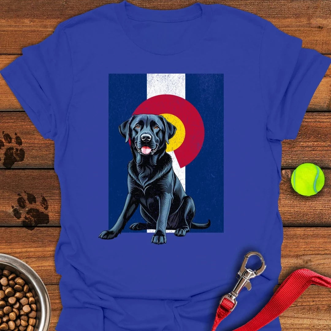 Black Labrador Colorado Flag T-Shirt Royal
