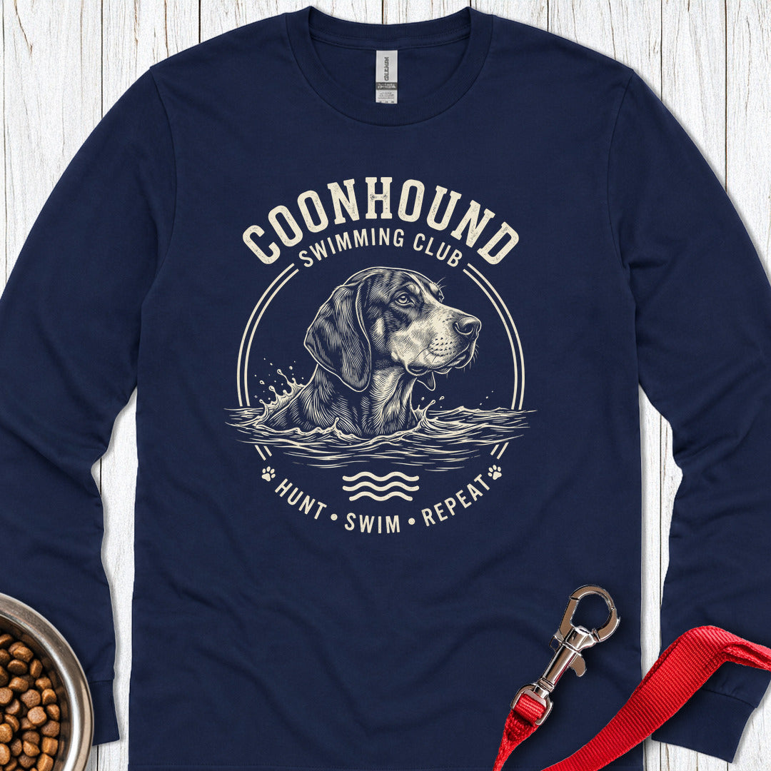 Coonhound Swimming Club Long Sleeve — Navy