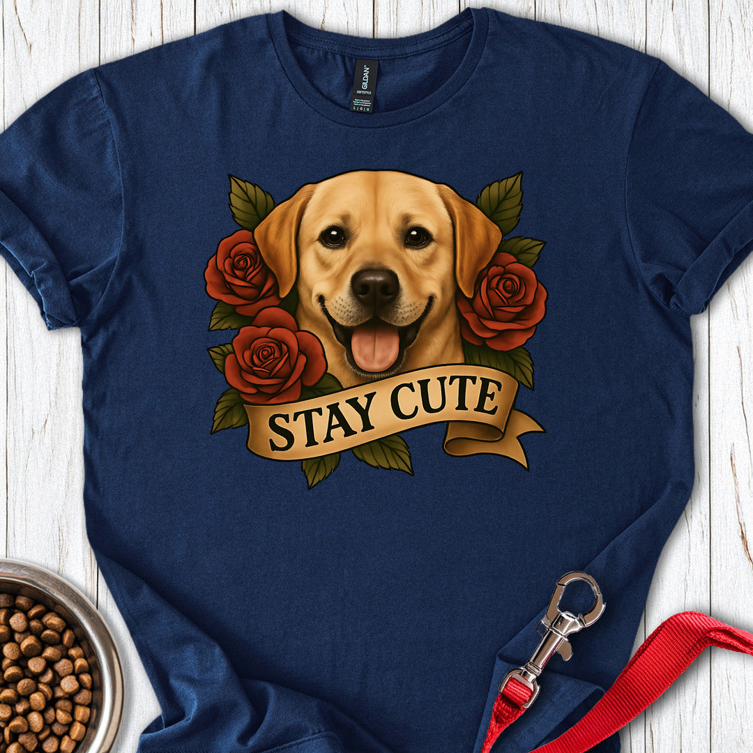 Cute Yellow Labrador Tattoo Navy