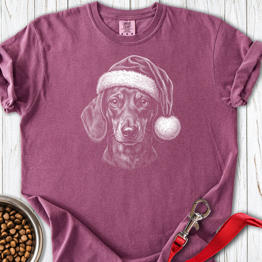 Dachshund Christmas Santa Hat Premium Tee Berry