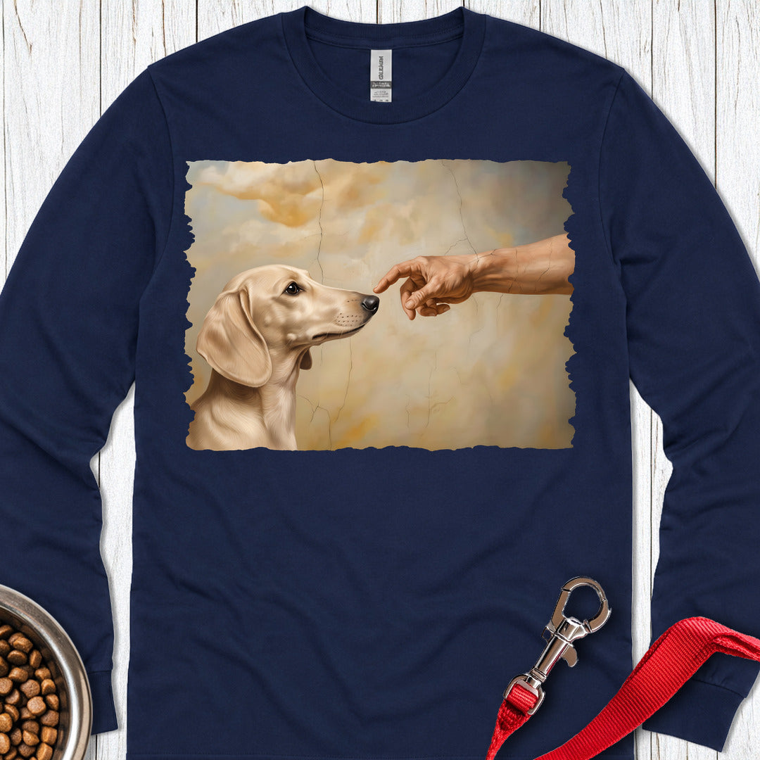 Dachshund Creation Cream Long Sleeve β Navy