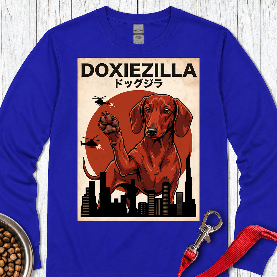 Dachshund Doxiezilla Red Long Sleeve — Royal