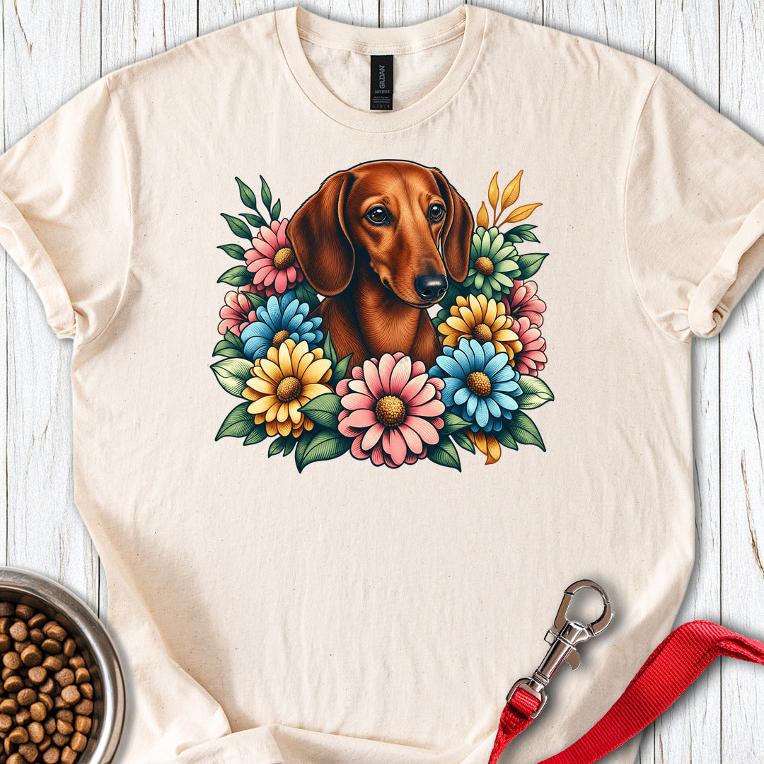 Dachshund Flower Wreath β Natural