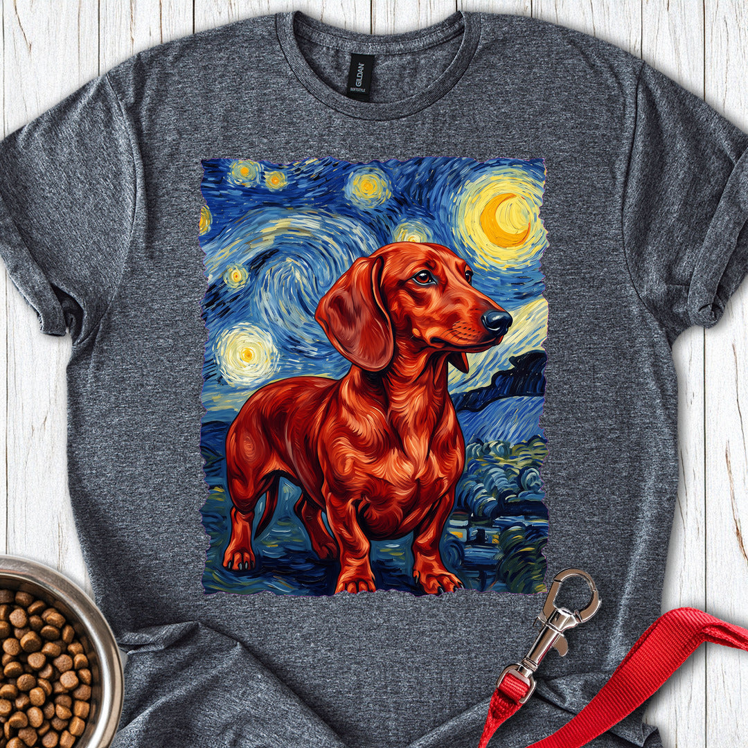 Dachshund Van Gogh Red β Dark Heather