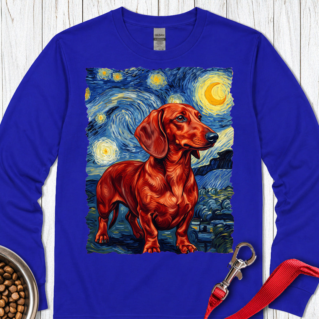 Dachshund Van Gogh Red Long Sleeve β Royal
