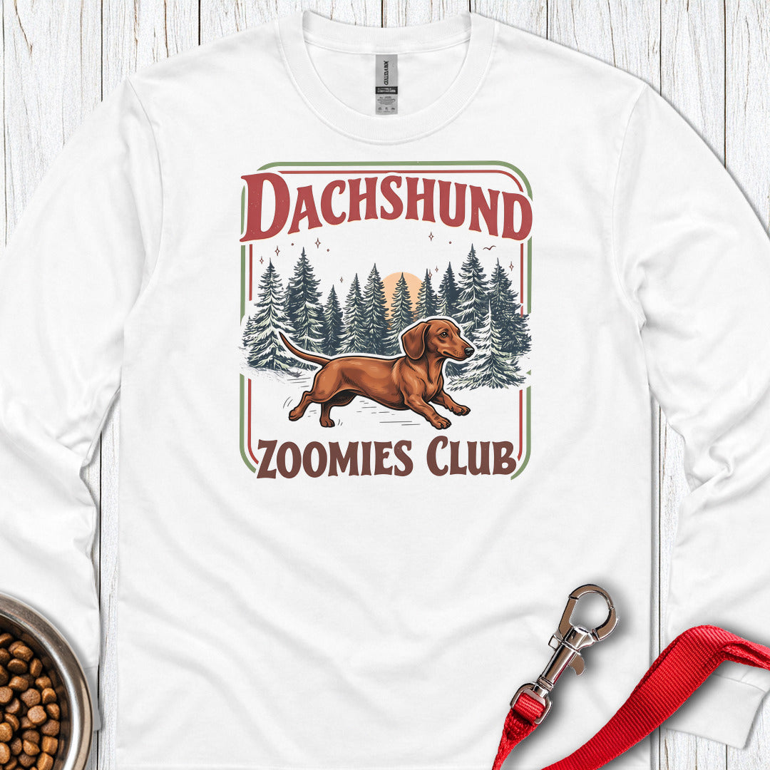 Dachshund Zoomies Club Long Sleeve β White