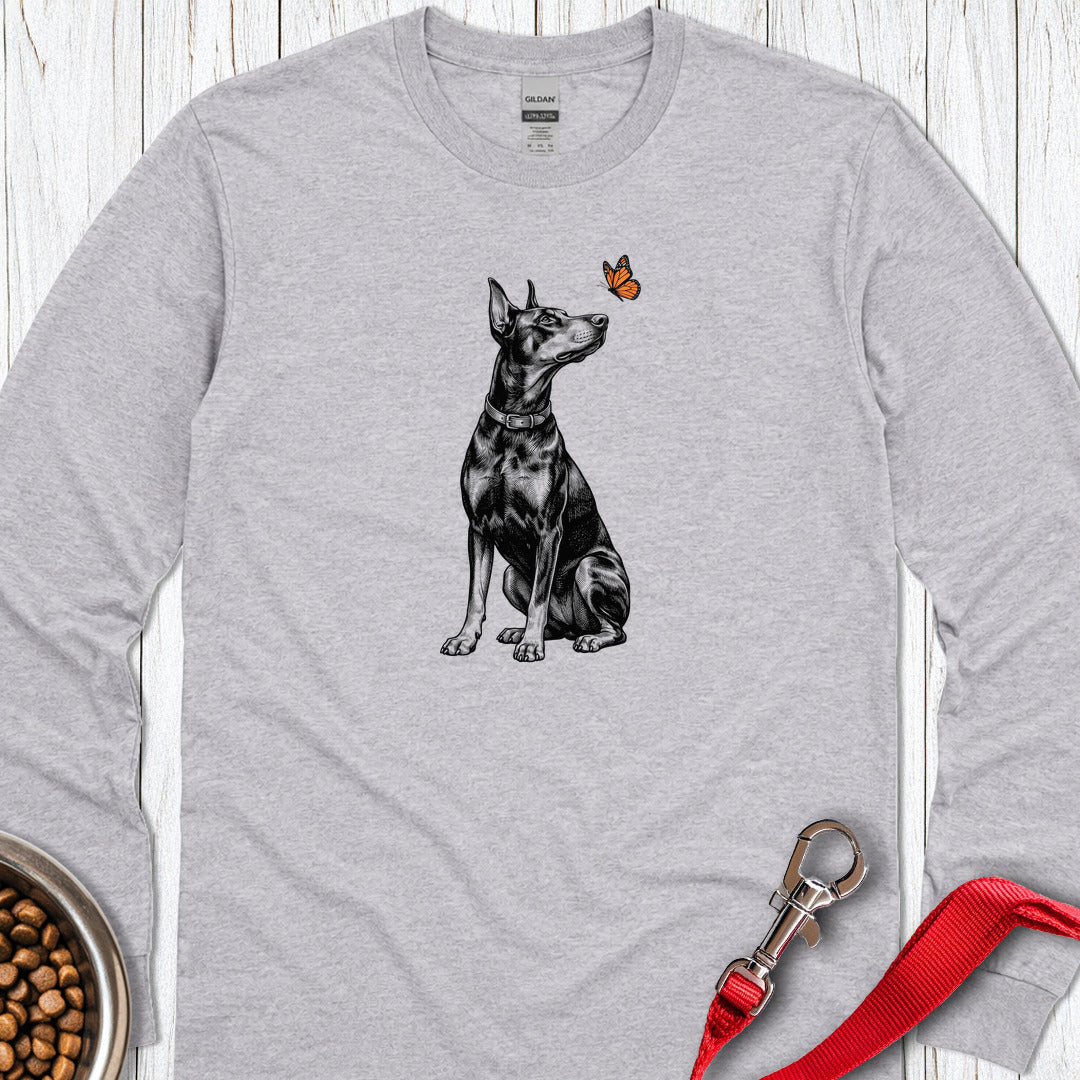 Doberman Butterfly Long Sleeve β Sport Grey