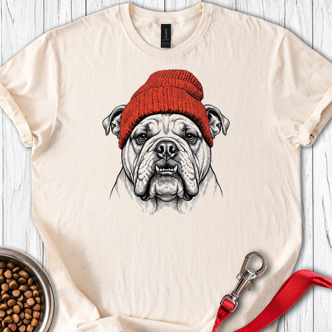 English Bulldog Beanie Natural