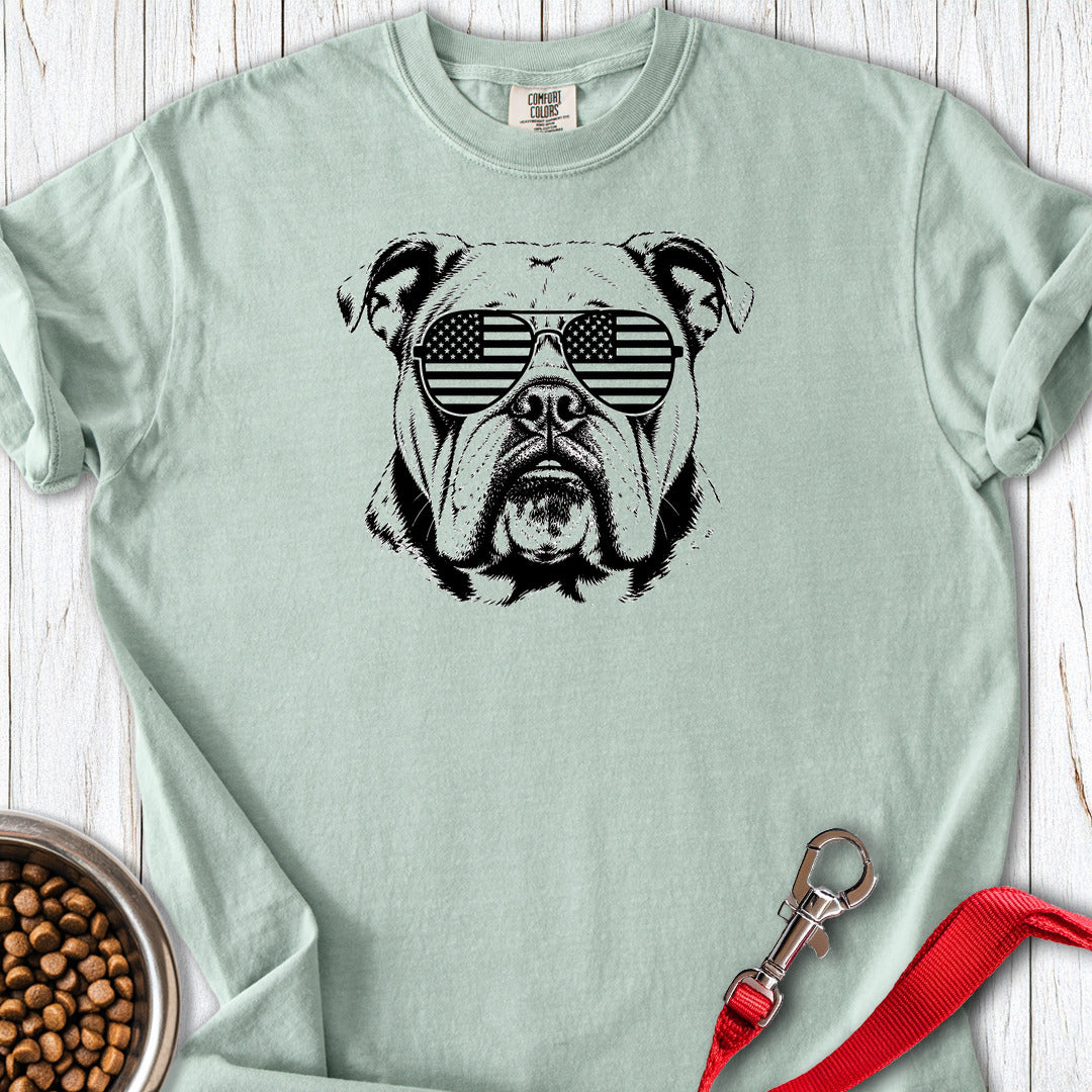 English Bulldog Flag Shades Premium Tee Bay