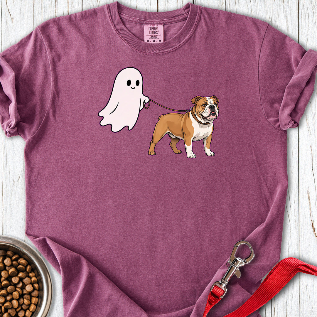 English Bulldog Ghost Walk Premium Tee Berry