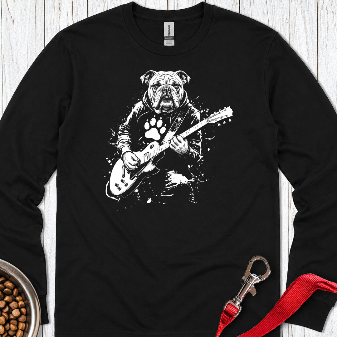 English Bulldog Guitar Long Sleeve Black