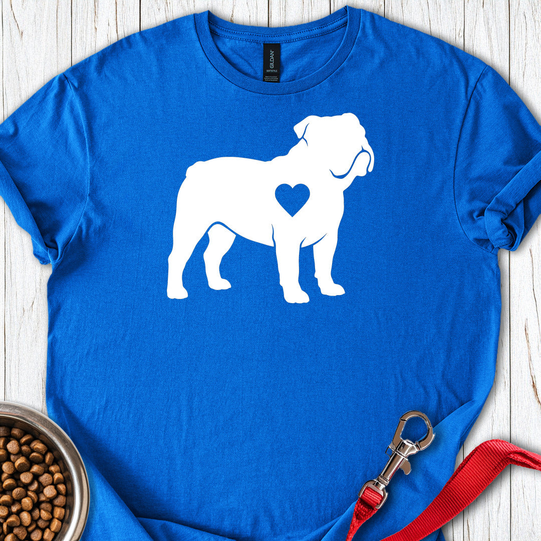English Bulldog Heart Silhouette Royal