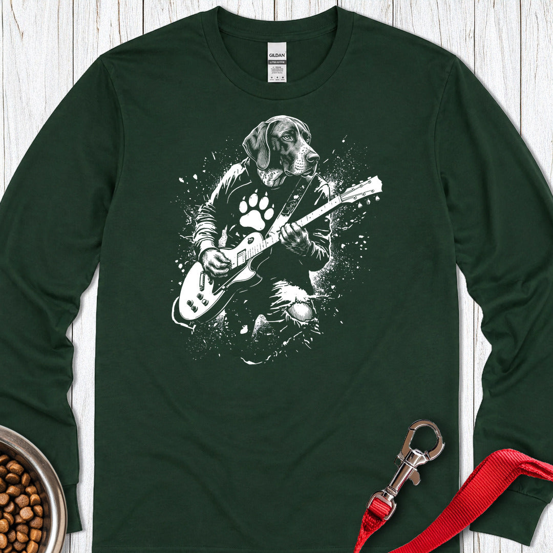English Pointer Guitar Long Sleeve — Forest Green