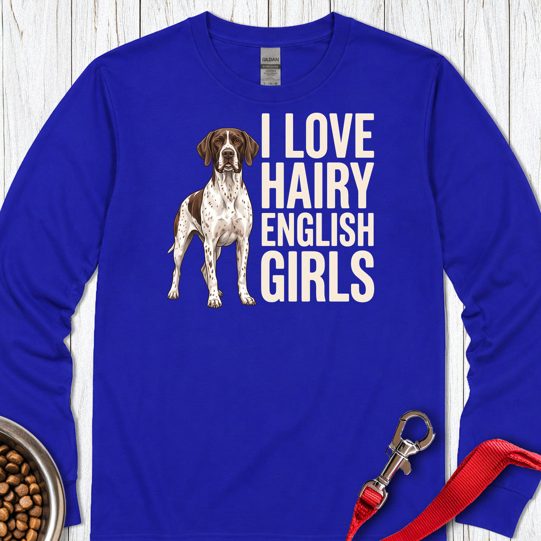 English Pointer Hairy Girls Long Sleeve β Royal