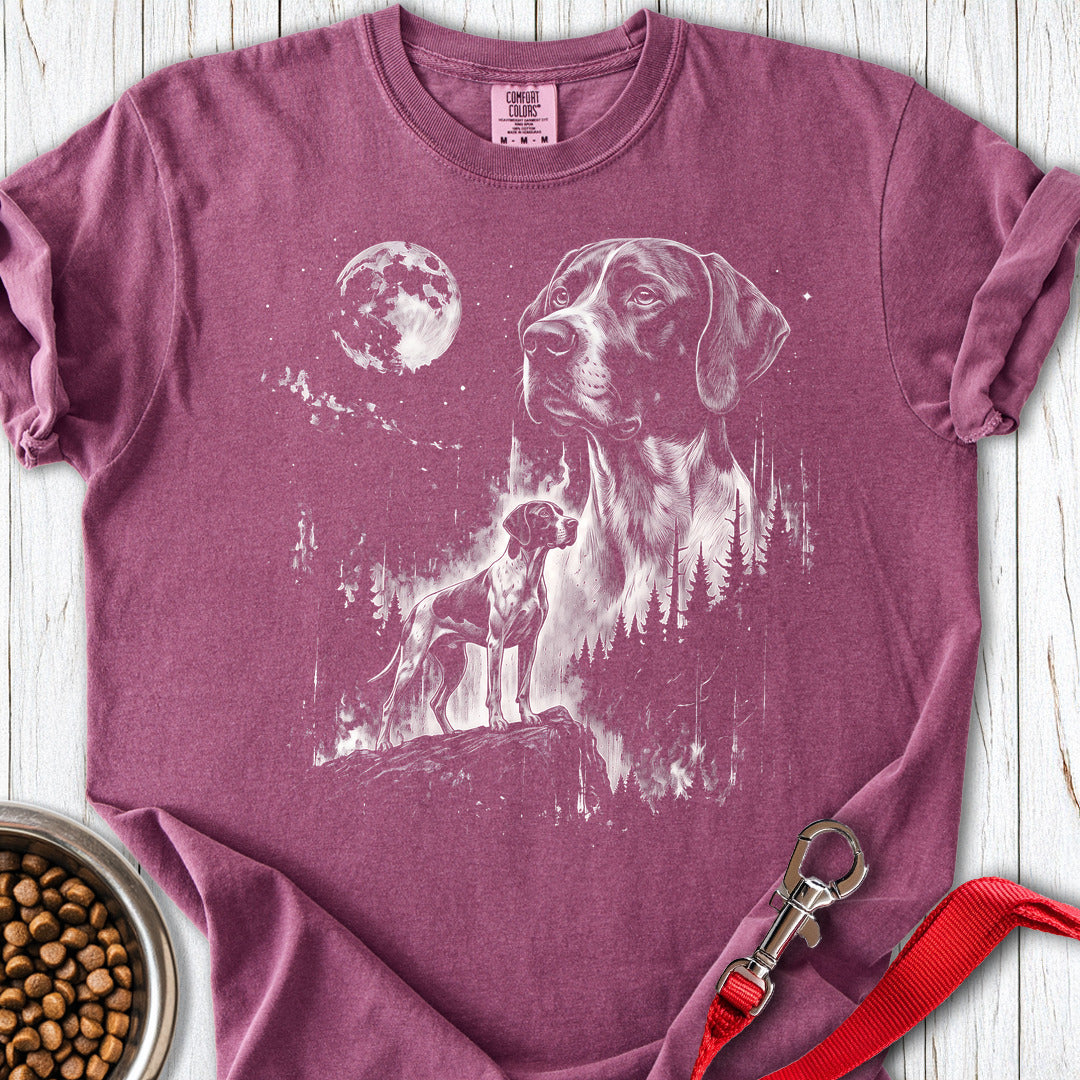 English Pointer Moonlight Premium Tee — Berry