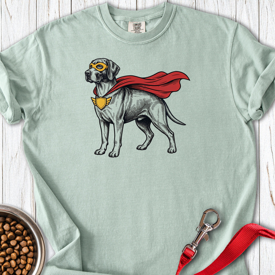 English Pointer Superhero Premium Tee — Bay