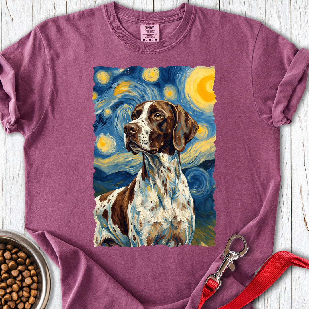 English Pointer Van Gogh Premium Tee — Berry