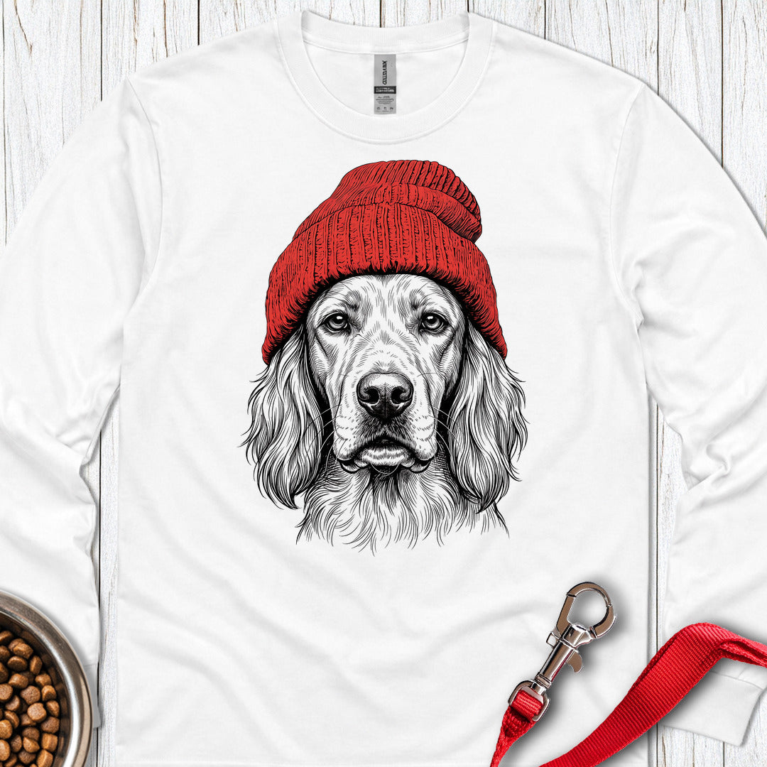 English Setter Beanie Long Sleeve β White
