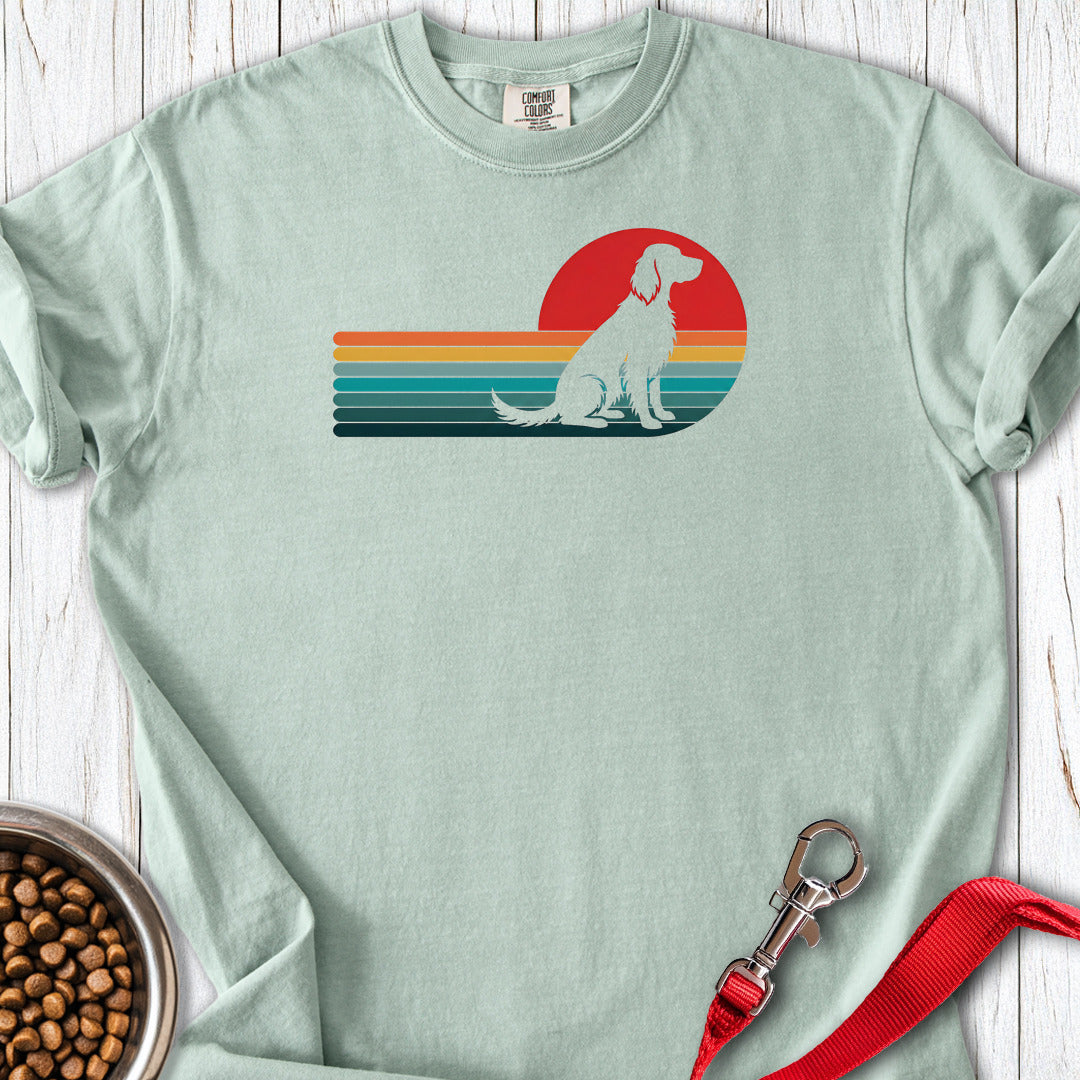 English Setter Retro Sunset Premium Tee — Bay