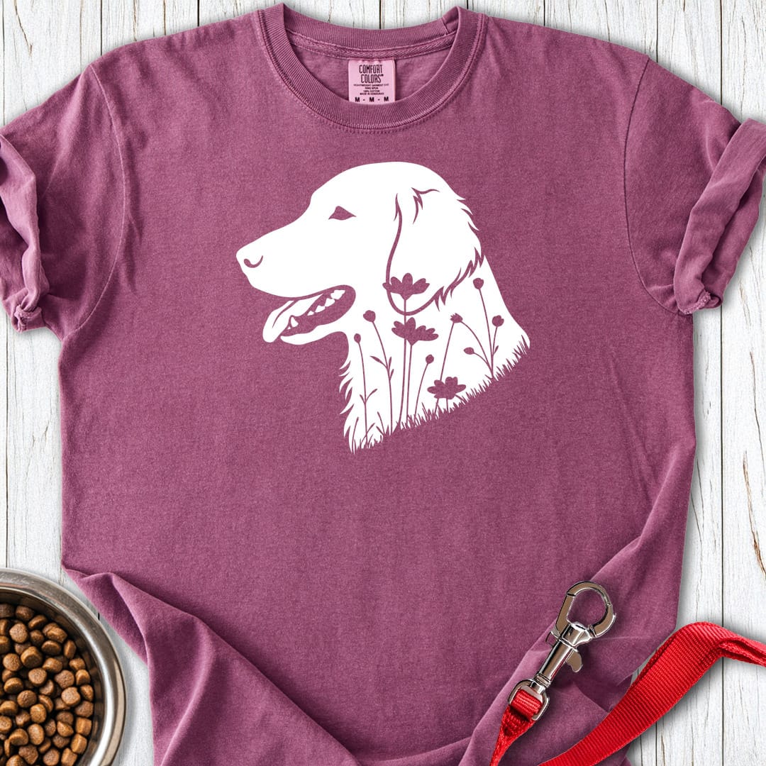 Flat Coated Retriever Flowers Premium Tee Berry