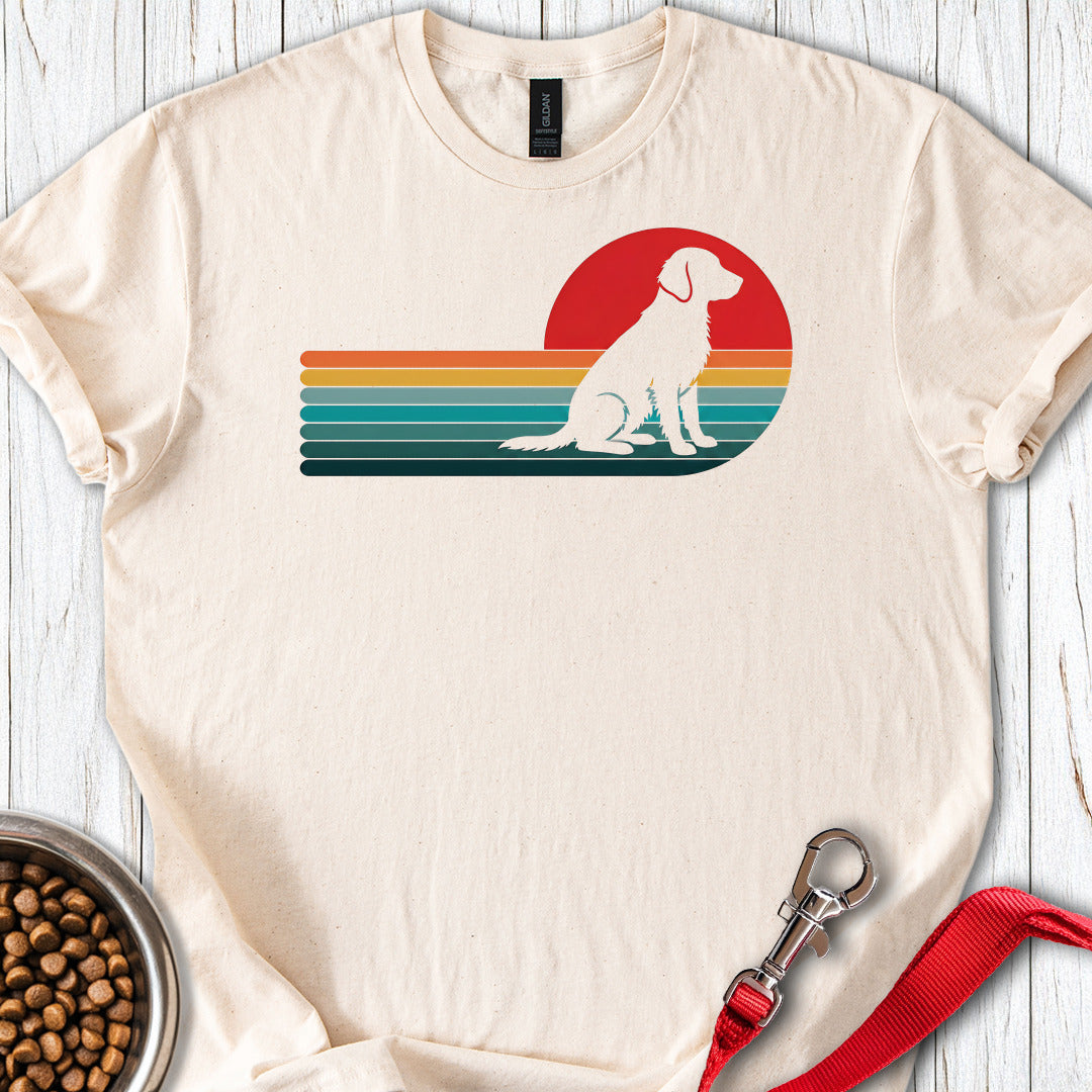 Flat Coated Retriever Retro Sunset β Natural