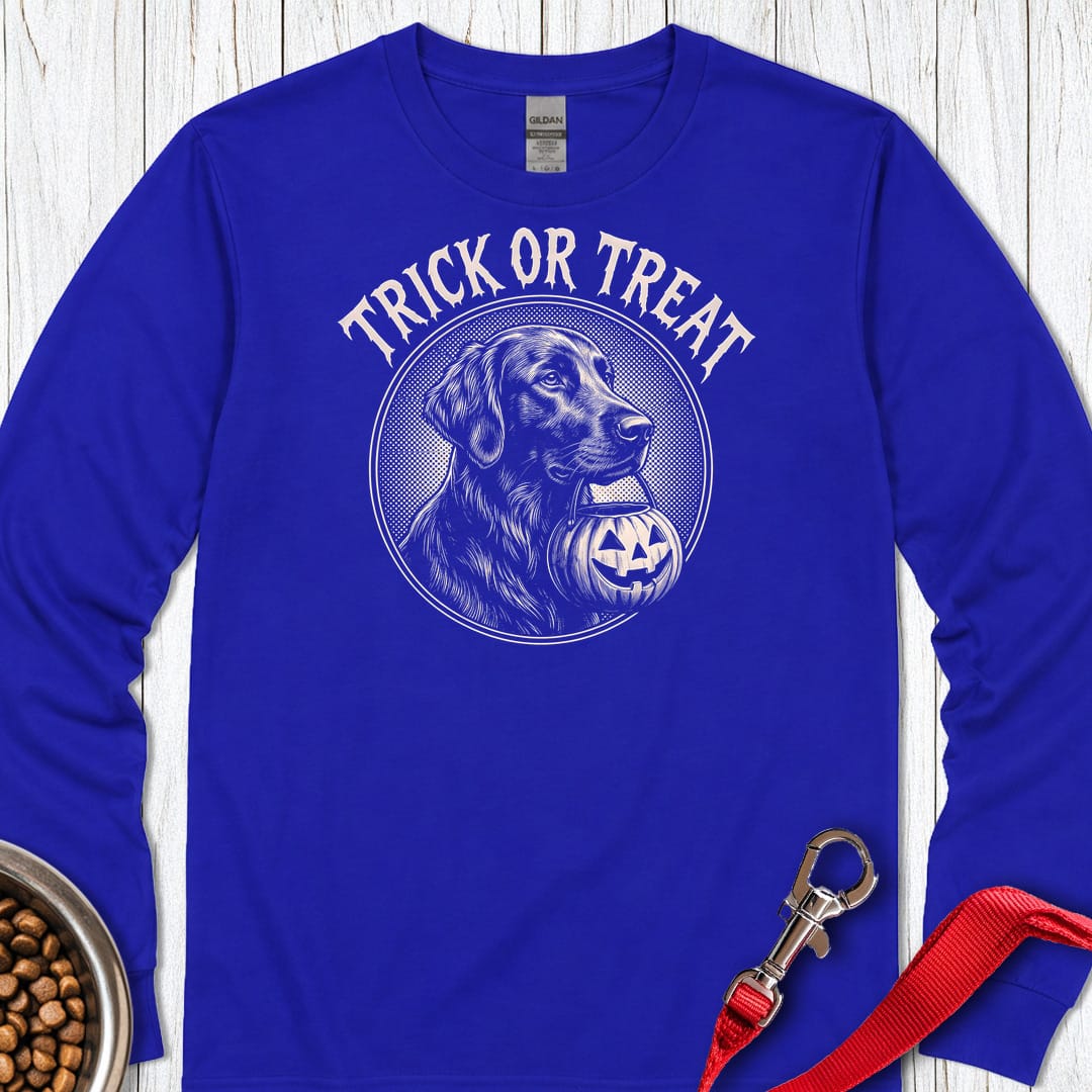 Flat Coated Retriever Trick Or Treat Long Sleeve Royal