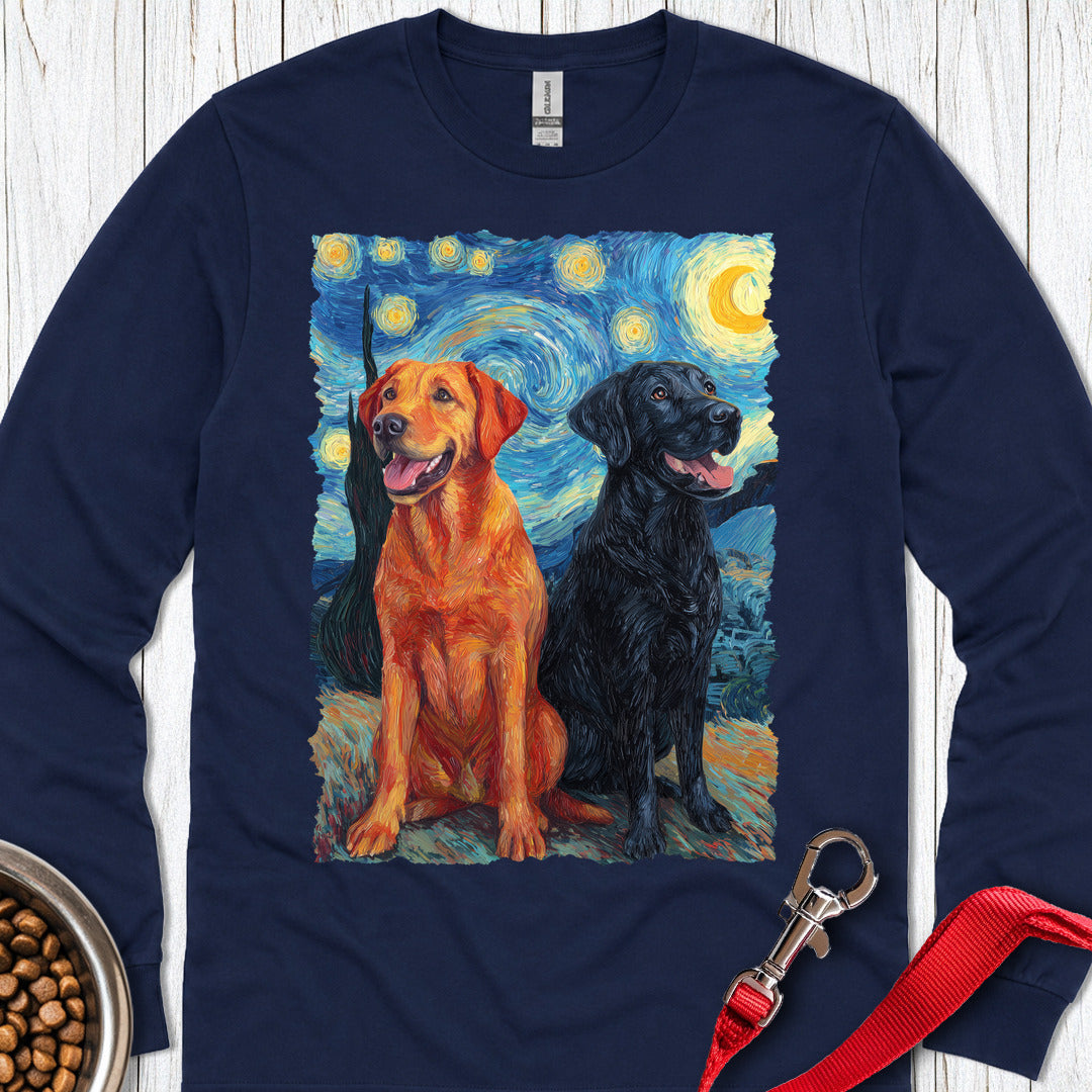 Fox Red & Black Lab Van Gogh Long Sleeve β Navy