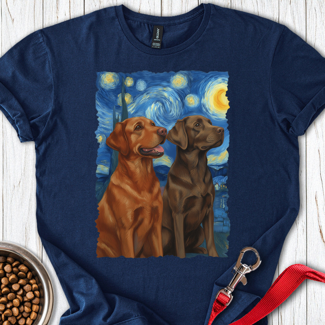 Fox Red & Chocolate Labrador Starry Night Navy