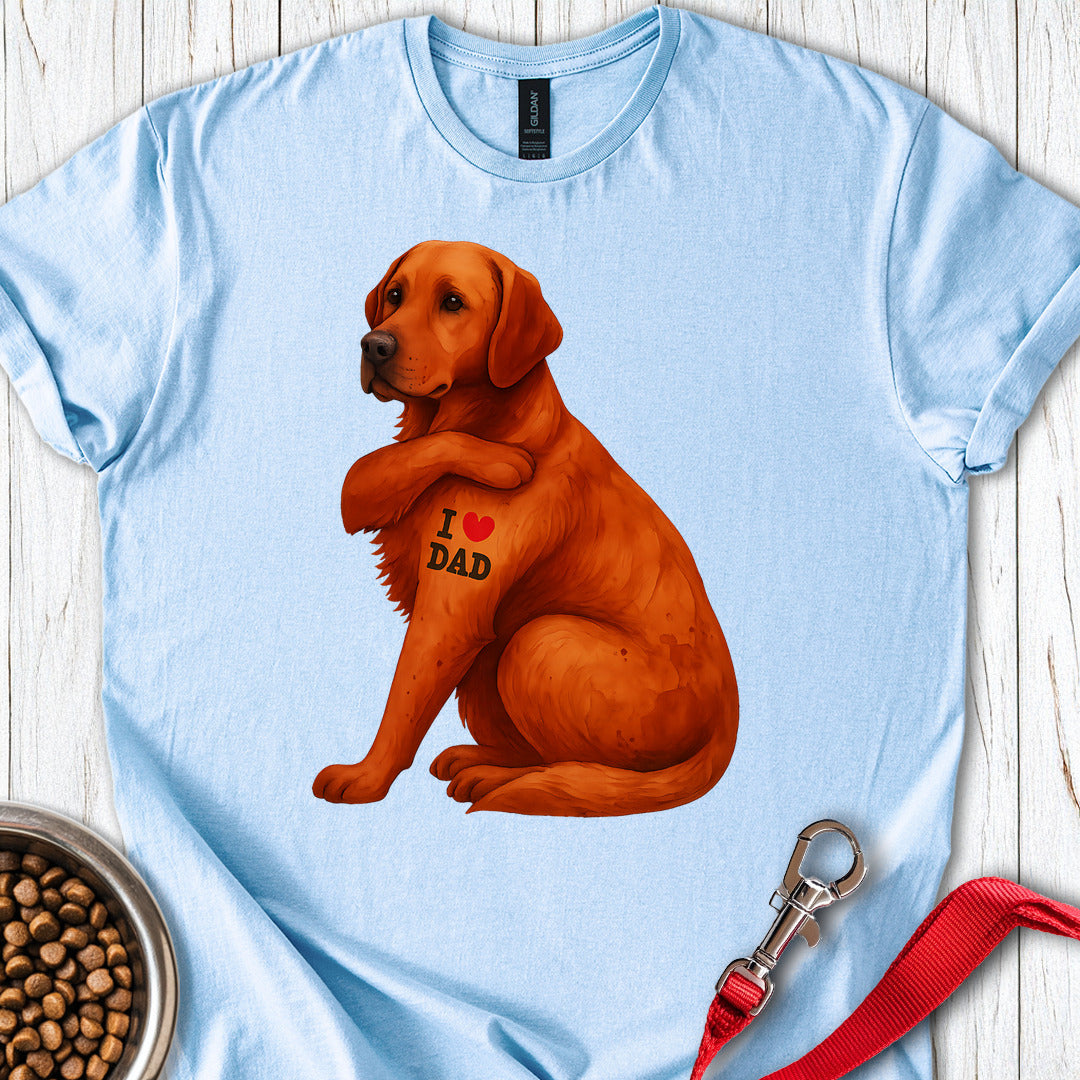 Fox Red Labrador I Love Dad Light Blue