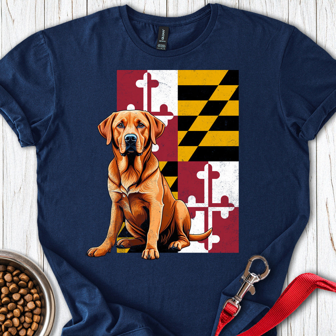 Fox Red Labrador Maryland Flag Navy