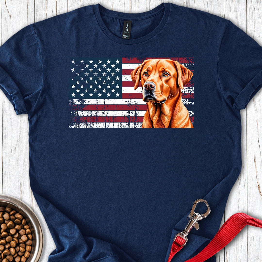 Fox Red Labrador USA Flag Navy