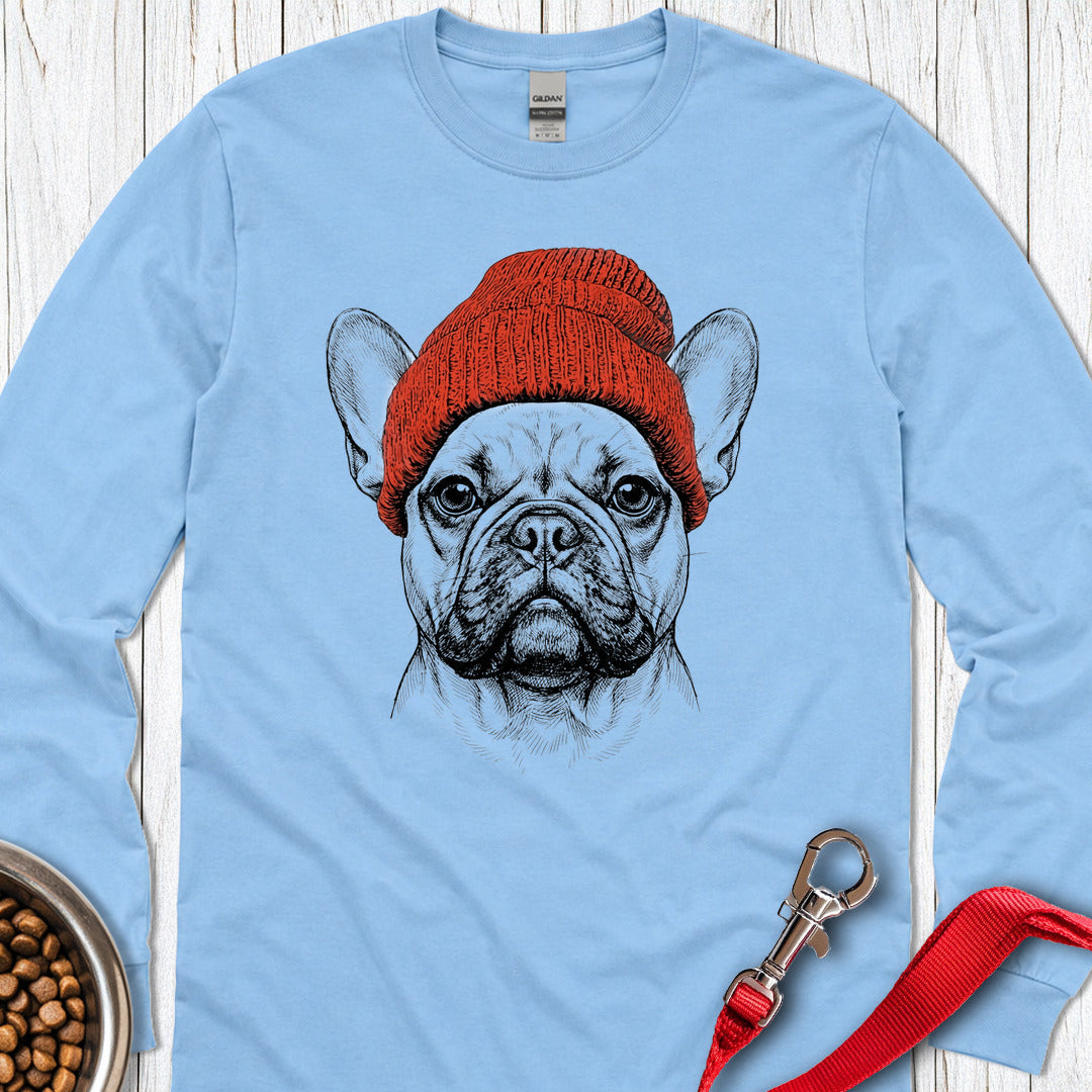 French Bulldog Beanie Long Sleeve β Carolina Blue
