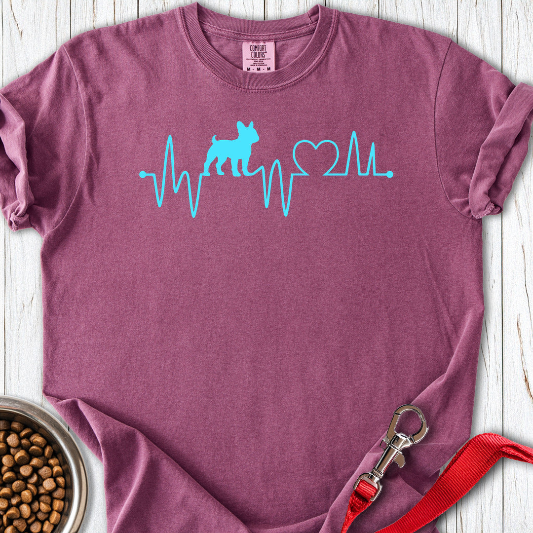 French Bulldog Heartbeat Premium Tee — Berry
