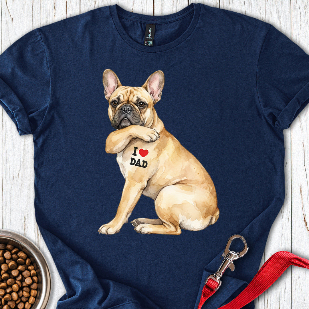 French Bulldog I Love Dad Navy