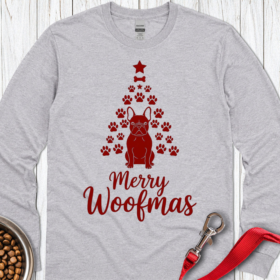 French Bulldog Merry Woofmas Christmas Long Sleeve β Sport Grey