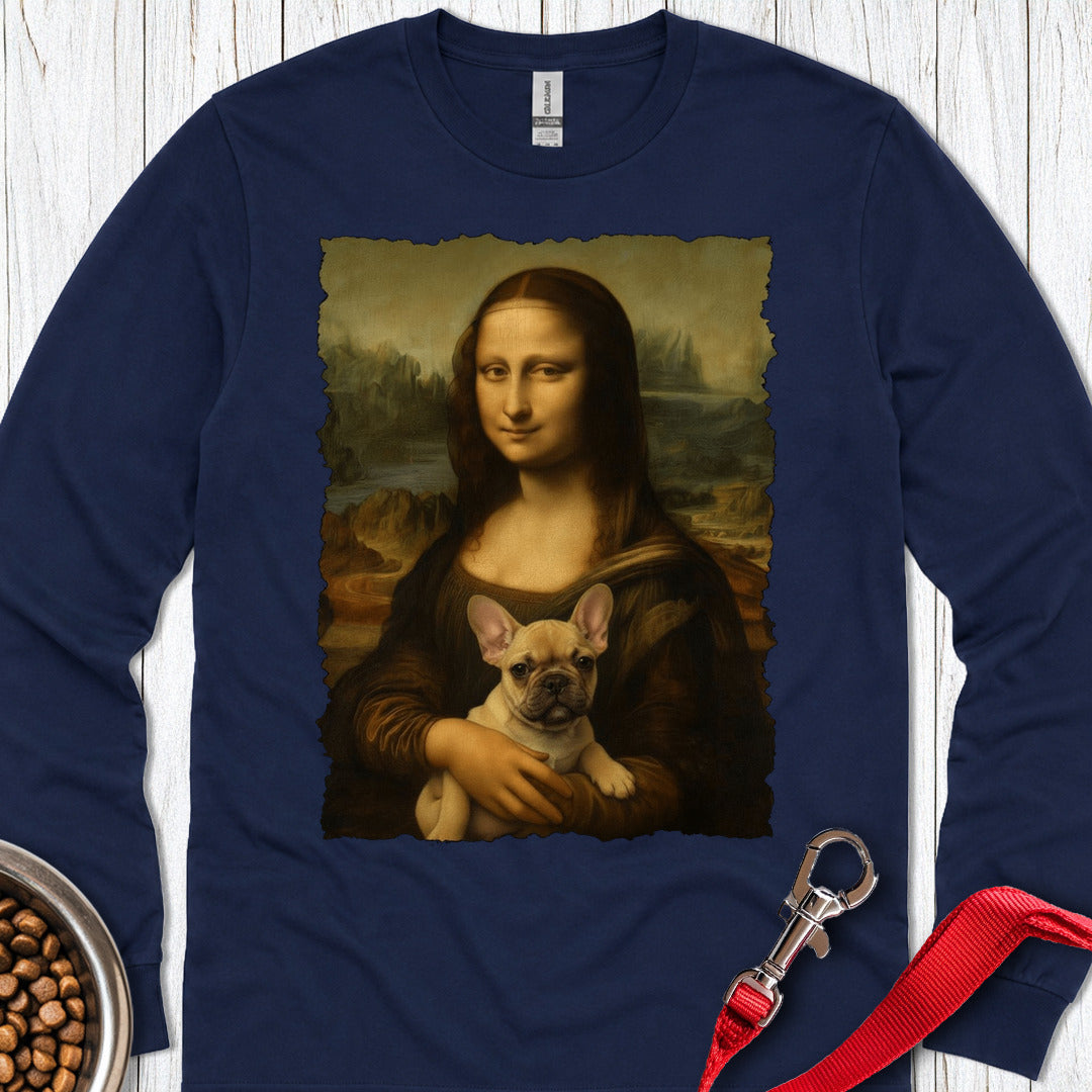French Bulldog Mona Lisa Long Sleeve β Navy