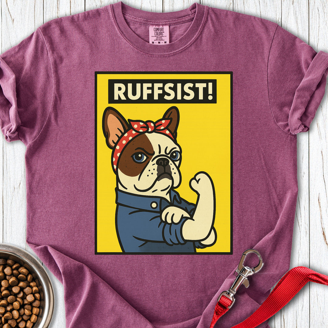 French Bulldog Rosie the Riveter Premium Tee — Berry