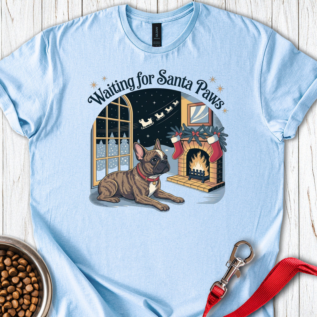 French Bulldog Santa Paws Christmas Light Blue