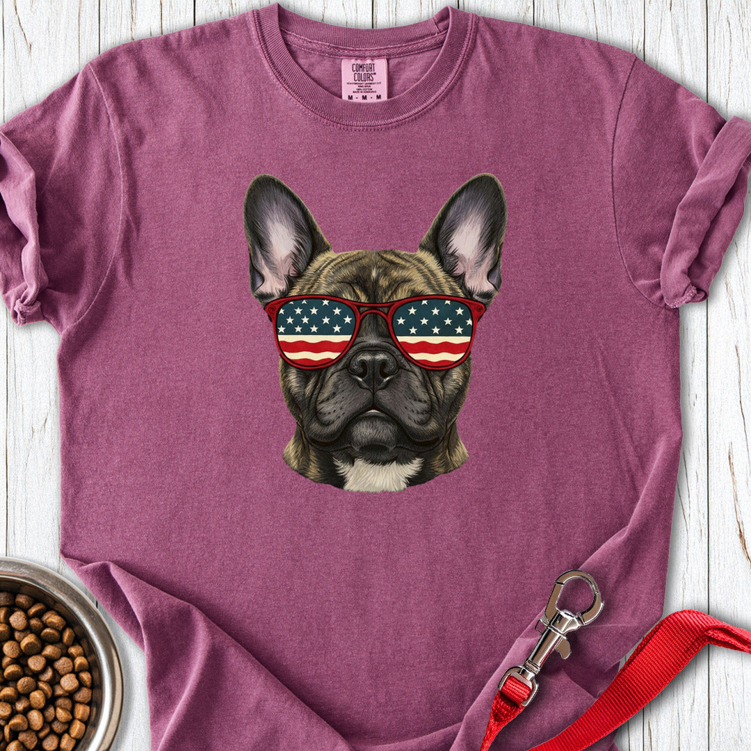 French Bulldog USA Glasses Premium Tee Berry