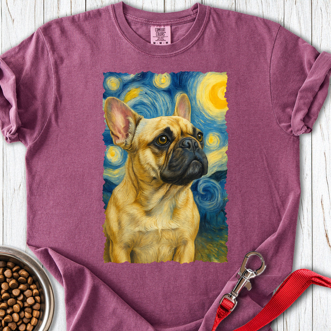 French Bulldog van Gogh Premium Tee — Berry