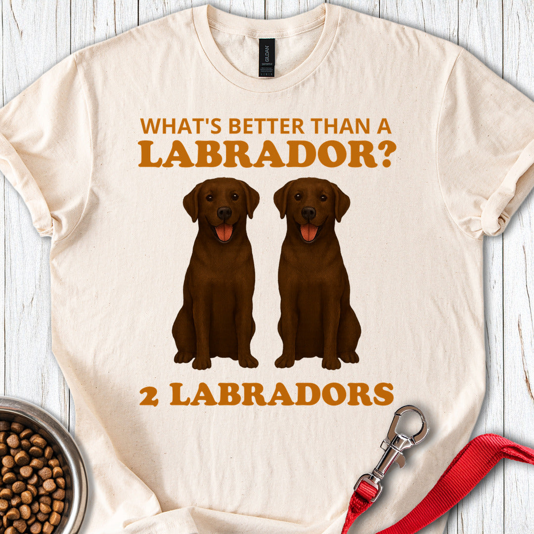 Funny Two Chocolate Labradors Natural